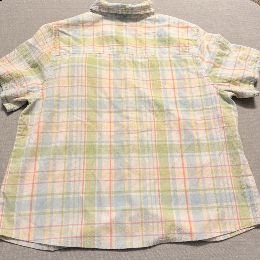 Alfred Dunner Womens 18W Plaid Button Down Shirt Pastel Short Sleeve Plus Size - Picture 4 of 4